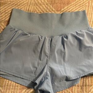 Elegant High-Waisted Blue Shorts